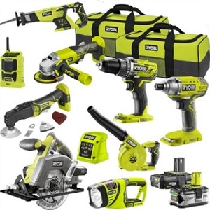 Kit Combinado de 12 Herramientas con Taladro Inalámbrico RyobiS de 18 Voltios + Iones de Litio - Product Image 1