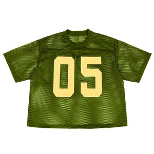 Fabricant nouveau design femmes recadrée surdimensionné impression maillot de football américain séchage rapide et maillot d'entraînement à manches courtes - Product Image 2