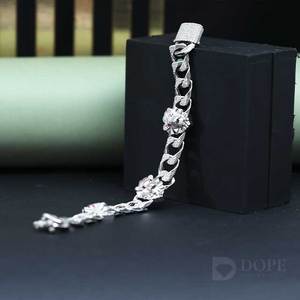 Gents Lab Grown Diamond Hip Hop Adorable bracelet en or blanc massif 18kt avec un design exclusif plaqué or pour toutes les occasions - Product Image 1