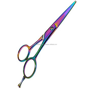 Tijeras de Peluquería Profesionales de Acero Inoxidable 4Cr13, 6 Pulgadas, Hoja Afilada, para Diestros, Mango Largo, Acabado Arcoíris, Envío Rápido - Product Image 1