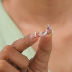 Bague Coeur Ombre en Argent Tendance Religieux Mignon Simple Incrustation avec Sertissage de Griffe Bijoux en Laiton Plaqué Rhodium - Product Image 1