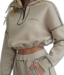 Presentamos el chándal de mezcla de algodón para mujer diseñado específicamente para la comodidad durante todo el día en 2025. Este elegante y versátil - Product Image 2