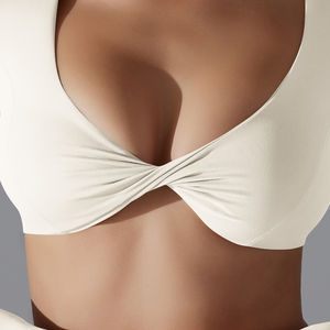 Haut de sport et de yoga à manches longues en brocart double face, couleur unie, sans couture, avec logo personnalisé - Product Image 3