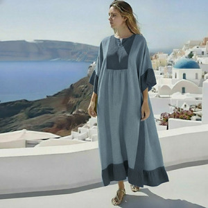 Robe maxi en lin rayée personnalisée - Product Image 1