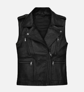 Chaleco de cuero de vaca de talla grande para hombre, ropa exterior informal transpirable con diseño sin mangas para montar en moto en invierno - Product Image 1
