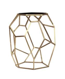 Table d'appoint sculptée en or avec accent métallique artistique à plusieurs niveaux pour la décoration intérieure haut de gamme - Product Image 6