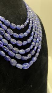 Collar con cuentas de tanzanita hecho a mano, joyería étnica de varias hebras de 6 capas con cuentas ajustables Dori & Fine de 3 8mm - Product Image 5