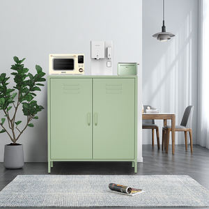 Buffet de cuisine en métal vert de luxe Buffet de rangement avec revêtement en poudre électrostatique Usage domestique - Product Image 5