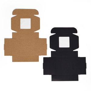 Boîtes cadeaux en papier kraft à rabat avec fenêtre, écologiques, rigides, pour cadeaux, finition brillante/laminage latte, gaufrage, caractéristiques aseptiques - Product Image 3