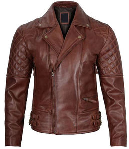 แจ็คเก็ตมอเตอร์ไซค์หนังแท้แบบยูนิเซ็กซ์ กันลม ดีไซน์ทันสมัย ป้องกันได้ดี รับสกรีนโลโก้ สั่งซื้อจำนวนมาก ปี 2026 - Product Image 1