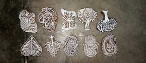 Mini bloques de madera en forma de árbol personalizados, para arte de henna e Impresión textil, gran variedad de diseños - Product Image 5