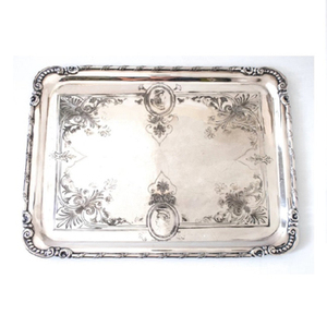 Bandeja de servicio de té de Metal rectangular plateada de la mejor calidad, tamaño personalizado, bandeja de servicio de comida más vendida, Ideal para hoteles, restaurantes - Product Image 1
