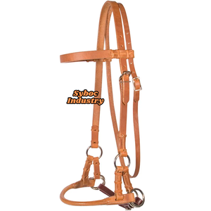 Brida de caballo Brida occidental Nuevo estilo inglés Brida de doma Piel de vaca genuina Caballo Headstall Productos de cuero Premium para caballos - Product Image 1