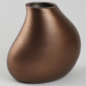 Vase décoratif en fer avec finition en cuivre antique et silhouette élégante conçu pour les villas de luxe et l'intérieur contemporain - Product Image 1