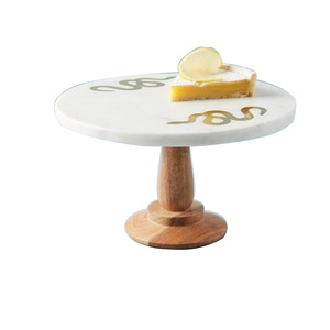 Estilo clásico redondeado Navidad Evento Fiestas Uso Cumpleaños y pastel de bodas Soporte para servidor Mármol Top Cake Stand - Product Image 1