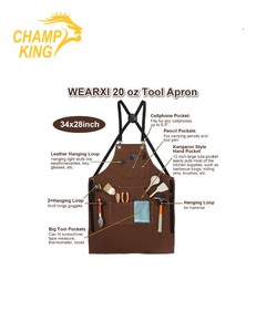 Delantales WEARXI de Alta Calidad para Hombre, Delantal de Carpintería con Bolsillos para Herramientas, Delantal de Trabajo de Lona para Carpinteros, Herreros, 2025 - Product Image 5