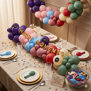 Novedad: Pegatinas Decorativas de Pared R36-90CM, Forma Circular de Plástico de Color Sólido para Cumpleaños, Baby Shower, Celebraciones, Venta al por Mayor, España - Product Image 2