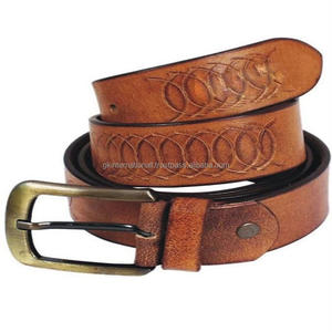 OEM Ceinture décontractée en cuir véritable tanné à la mode pour homme avec boucle à ardillon simple amovible en laiton - Product Image 4