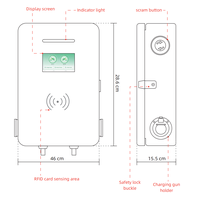 Nouvelle borne de recharge murale compacte double 22 kW pour véhicules électriques, Type 2 GBT Type 1 OCPP 1.6J, application intelligente, station de charge simultanée pour deux voitures