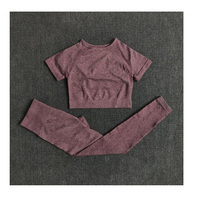 Ensemble de yoga personnalisé pour femmes, respirant, anti-transpiration, taille élastique, couleur unie, haute qualité, 5 pièces, vêtements de sport sans manches