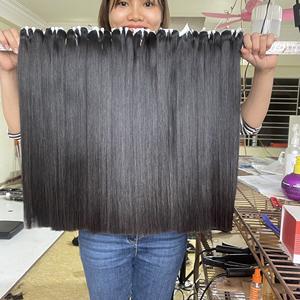 Hot Sell Virgin Remy Vietnamese Double Drawn Bone Straight Raw <b>Hair</b> Bundles 12A Cuticle Aligned Natural <b>Color</b> Silky Machine - Product Image 5