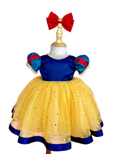 2 vestido de princesa de dibujos animados de Blancanieves de gran tamaño para niñas vestido con cuentas con falda acampanada para la temporada primavera-invierno suministro ODM - Product Image 3