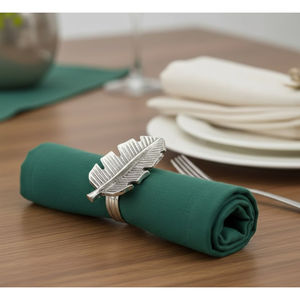 Elegant <b>Silver</b> Leaf <b>Napkin</b> Rings Sturdy Metal Leaf Shaped <b>Napkin</b> Holders For Wedding Banquet Party Dining Table Decor On Sale - Product Image 1