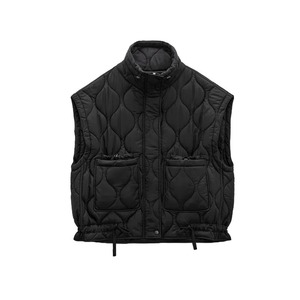Femmes nouveau Style automne chaud coton polaire veste sans manches col montant poche plaquée respirant imprimé gilet - Product Image 4