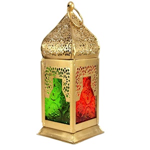Gold Powder Coated Iron <b>Lantern</b> Classic Indian Stylish Handmade Candle Holder Top Selling Wholesale <b>Moroccan</b> <b>Lantern</b> - Product Image 2