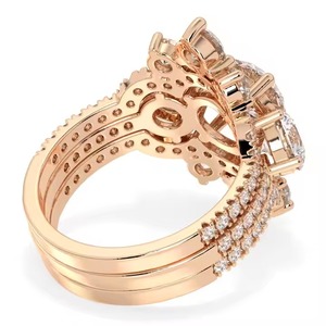 Precio al por mayor, anillos de compromiso de diamantes cultivados en laboratorio de oro rosa de 14 quilates, regalo de boda de alta calidad, joyería fina para mujer - Product Image 2