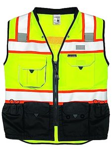 Gilet de sécurité haute visibilité Premium Black Series Lime respirant, léger, à séchage rapide, vêtements de travail pour hommes en nylon/polyester, personnalisable - Product Image 2