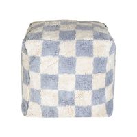 Pouf rectangulaire en coton pur tufté à la main, ottoman de designer haut de gamme, antistatique, style simplicité moderne pour la décoration intérieure