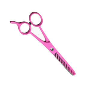 Dark Pink 6.5\" Stainless Steel Barber <b>Hair</b> <b>Thinning</b> <b>Scissors</b> Durable Sharp Blades <b>for</b> Beauty Use - Product Image 3