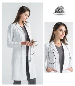 Batas de laboratorio blancas de algodón polivinílico Unisex de alta calidad, uniformes de enfermera Doctor de embalaje personalizado, bata de laboratorio de lona de uso hospitalario de moda - Product Image 4