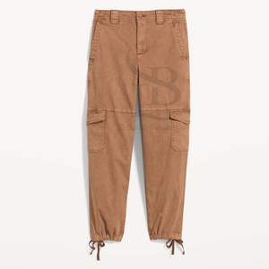 Pantalones de chándal acampanados de algodón 100%, pantalones Cargo para mujer, logotipo bordado personalizado, ropa de calle para mujer, pantalones Cargo para correr - Product Image 2