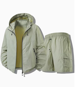 Ensemble décontracté à capuche pour femme, couleur unie, short en polyester, tenue respirante, coupe ample, vêtements d'été, longueur au-dessus du genou, sweat à capuche 2 pièces - Product Image 6