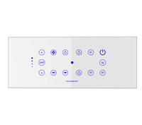 Interrupteur mural intelligent sans fil WiFi LED pour maison connectée Fox Domotics, contrôle tactile intelligent, 6 modules, certifié CE, verre résistant aux chocs