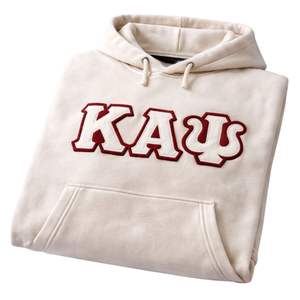 Sudadera con Capucha de Chenilla Kappa Alpha Psi Krimson Kream, Talla Real, Felpa Premium, Bordado con el Escudo Griego, Ropa de Lujo - Product Image 6