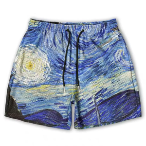 Rétro maille Sublimation esthétique décontracté vêtements de sport hommes été Sport Polyester court Streetwear basket-ball Shorts - Product Image 1