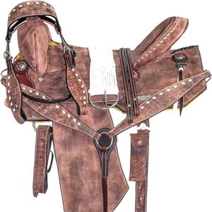 MONTURA PERSONALIZADA DE LA INDIA 100% CUERO GENUINO MONTURA DE CABALLO OCCIDENTAL PRODUCTOS DE CARRERAS DE CABALLOS INGLES DE LA INDIA - Product Image 1