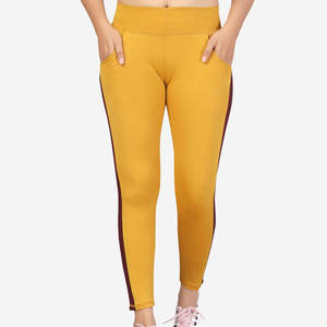 Legging personnalisé pour femmes avec taille haute 100% coton léger dernier design vente en gros de leggings pour femmes - Product Image 1