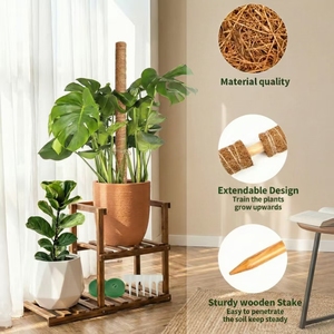 <b>Cover</b> Shipping Fee US Stock 4pcs <b>Plastic</b> Coated Moss Pole Kit with Ties for Monstera Indoor/Outdoor Plant Support - Product Image 2