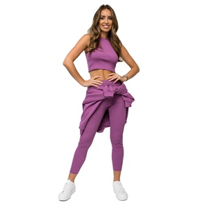Conjunto deportivo de tres piezas con patrón sólido para mujer, sudadera con capucha y cremallera de manga larga, pantalones de chándal de cintura alta, pantalones para correr, estilo informal - Product Image 3