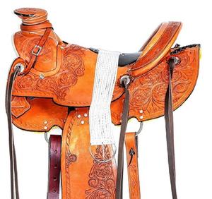 Juego de sillas de montar de cuero genuino de primera calidad, combinación perfecta para carreras de inglés de resistencia occidental para montar a caballo - Product Image 1