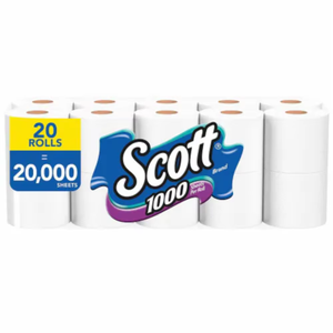 Papier toilette Scott 1000, doux, jetable, résistant, écologique, 20 rouleaux, 1 000 feuilles par rouleau - Product Image 2