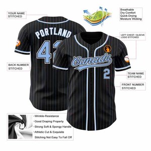 Breathable Chenille 100% <b>Polyester</b> Anti-Bacterial Quick Dry Four-Way Stretch Waterproof Unisex Pullover Baseball Jersey - Product Image 2