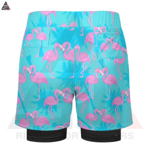 Short de sport double couche en coton 100% à séchage rapide pour hommes avec panneaux en maille et options personnalisées - Product Image 6