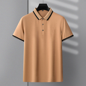 Camisetas de Golf Casuales de Punto con Logotipo Personalizado MJSI para Hombre, Algodón Grueso, Manga Corta, Ajuste Atlético Cómodo, Diseño de Puntos - Product Image 1