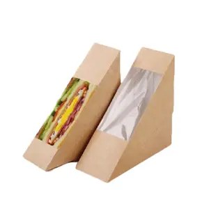 Hot sale well-constructed cardboard lunch food paper custom egg bpa free triangle sandwich box