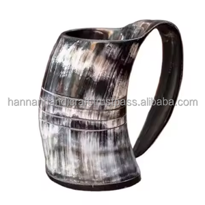 Taza Ecológica de Cuerno de Búfalo Auténtico, Estilo Romántico, con Decoración Pulida, Tradicionalmente Usada como Recuerdo para Bebidas - Product Image 2